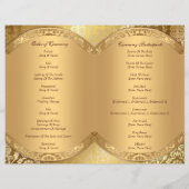 Élégant Damask Floral Swirl Gold Programme (Dos)