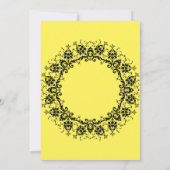 Elegant Damask Floral Yellow Wedding Invitation Kaart (Achterkant)