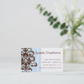 Elegant Damask - Gepersonaliseerd Visitekaartje (Staand voorkant)