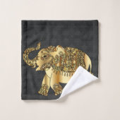 Elégant Damask Gold Paisley Elephant (Gant de toilette)