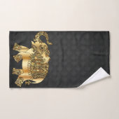 Elégant Damask Gold Paisley Elephant (Serviette à main)