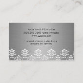 Elegant Damask/Gold Silver Metallic Visitekaartje (Achterkant)