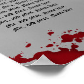 Elegant damask Halloween bruiloft Zitkaart Poster (Hoek)