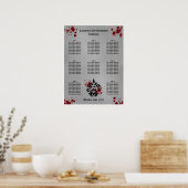 Elegant damask Halloween bruiloft Zitkaart Poster (Keuken)