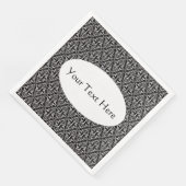  Elegant Damask in Black White Scroll Servet (Hoek)