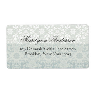 Elegant Damask Lace Floral Vintage Wedding Address Etiket