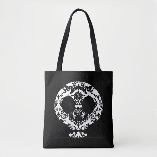 Elegant Damask Lace Gothic Schedel Tas (Voorkant)
