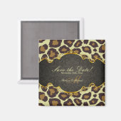 Elégant Damask Leopard Magnet Réservez la date (Recto/Verso)