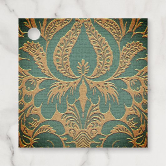 Elegant Damask Moederdag Bedankjes Labels (Voorkant)