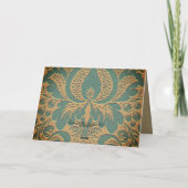 Elegant Damask Moederdag Kaart (Achterkant)