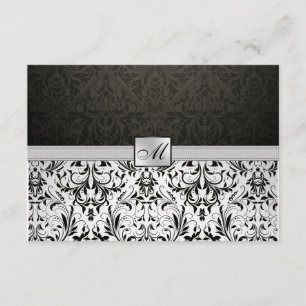 Elegant Damask Monogram Hartelijk dank Bedankkaart