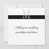 Elegant Damask Monogram Wedding Invitation B & W Kaart (Achterkant)