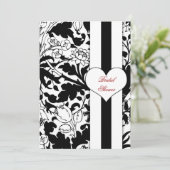 élégant damask noir&blanc invitation de douche nup (Debout devant)