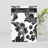 élégant damask noir & blanc invitations de douche (Debout devant)