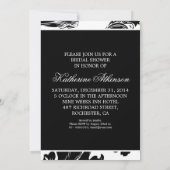 élégant damask noir & blanc invitations de douche (Dos)