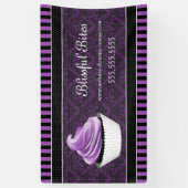 Elegant Damask Paars Cupcake Spandoek (Verticaal)