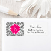 Elegant Damask Patroon met Monogram Etiket (Insitu)