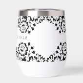 ELEGANT DAMASK patroon schattig zwart wit (Achterkant)