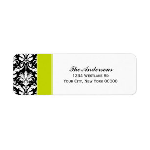 Elegant Damask Pattern-Adresetiketten Etiket