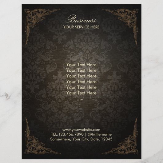 Elegant Damask Pattern  Brochures (Voorkant)