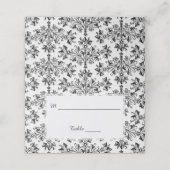 Elegant Damask Pattern Folded Table Cards (Buitenkant ongevouwen)