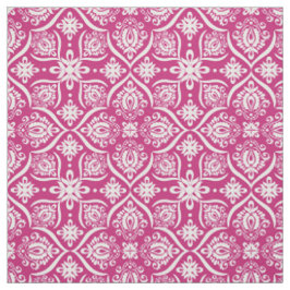 Elegant Damask Pattern | Roze en wit Stof