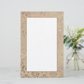 Elegant Damask Pattern-schrijfpapier Briefpapier (Staand voorkant)