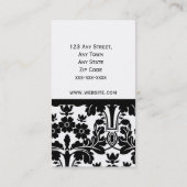 Elegant  Damask Pattern Visitekaartje (Achterkant)