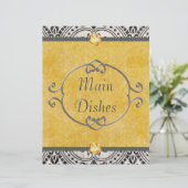 Elegant Damask Recipe Divider (Staand voorkant)