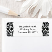 Elegant Damask Retouradres Label (Insitu)