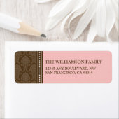 Élégant Damask Retourner les étiquettes d'adresse (En situation)