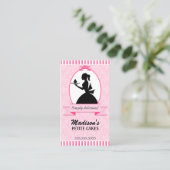 Elegant Damask Silhouette Cupcake Visitekaartje (Staand voorkant)