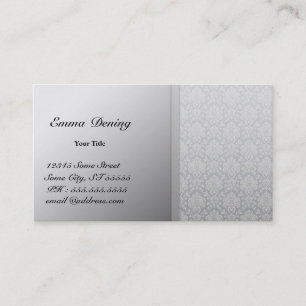 Elegant Damask Silver Visitekaartje