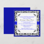 Elegant Damask Swirl Invite [Blue] Kaart (Voorkant / Achterkant)