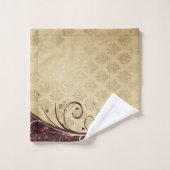 Elegant  Damask , Swirls Bad Handdoek (Wasdoekje)