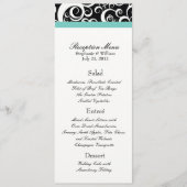 Elégant Damask Swirls Reception Menu en Aqua (Devant)