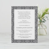 Elegant Damask Sympathy Funeral Thank You Cartes (Debout devant)