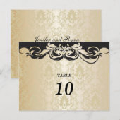 Elégant Damask Table Numéro Carte postale (Devant / Derrière)