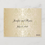 Elégant Damask Table Numéro Carte postale (Dos)