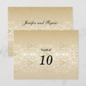Elégant Damask Table Numéro Carte postale (Devant / Derrière)