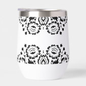 ELEGANT DAMASK vintage motif mignon noir blanc (Droite)