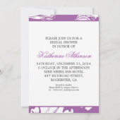 élégant damask violet fleuri invitations de douche (Dos)