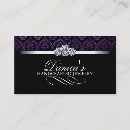 Elegant Damask Visitekaartjes (Voorkant)