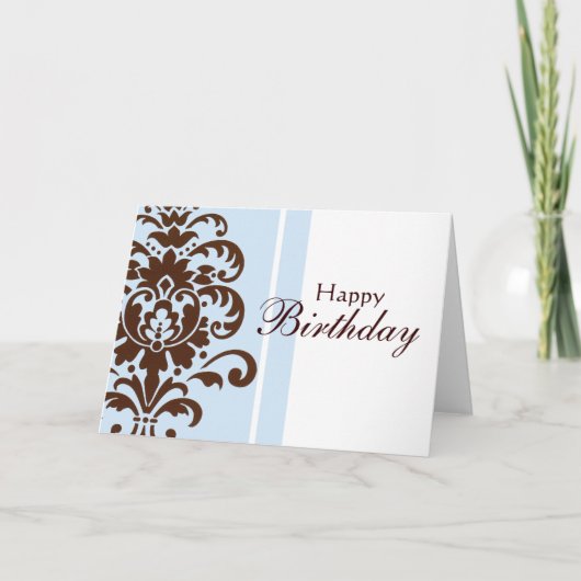 Elegant Damask voor Happy Birthday - Gepersonalise Kaart (Voorkant)