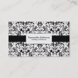 Elegant Damask Wedding Coordinator Visitekaartjes
