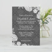 Elegant Damask Wedding Invitations Kaart (Staand voorkant)