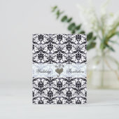 Elegant Damask Wedding Kaart (Staand voorkant)