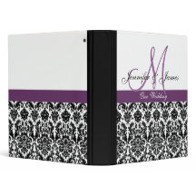 Elegant Damask Wedding Planner Plum Paars