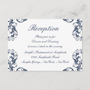 Elegant Damask Wedding Reception Kaart