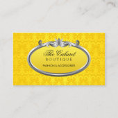 Elegant Damask Yellow Shimmer Kijk uit Visitekaartje (Voorkant)
